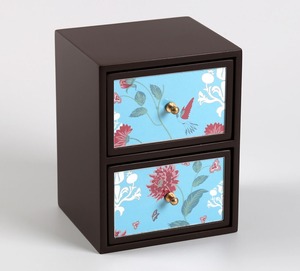 Handmade Vintage Wooden Jewelry organizer with Double <b>Drawers</b> Wooden Storage Box with two Compartments for Kitchen Organization - Product Image 6