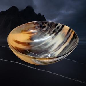 Handmade Polished Solid Pattern Dessert <b>Plate</b> Modern Design Natural Horn Material Eco-Friendly Durable <b>Decorative</b> <b>Plate</b> for - Product Image 4
