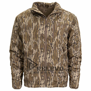 Custom Men's Camouflage <b>Fleece</b> <b>Jacket</b> Stand Collar Zipper Closure Windproof <b>Thick</b> Polyester Winter Outdoor Casual Wear - Product Image 3