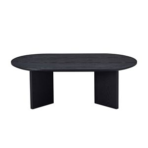 39.37 Inch Modern MDF Oval Coffee <b>Table</b> for Living Room Sturdy Pedestal Small Bedr & Apartment Stylish Coffee <b>Tables</b> - Product Image 3