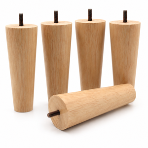 Solid Wood Furniture <b>Legs</b> Tapered Round Shape with Screw <b>for</b> Table Chair Cabinet Home Office Minimalist Design Easy Installation - Product Image 1