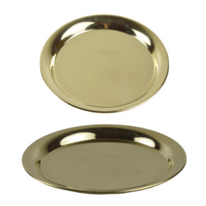 Bandeja dorada brillante para servir frutos secos, platos de metal sólido para fiestas, restaurantes y hoteles, calidad de exportación, precio económico. - Product Image 6
