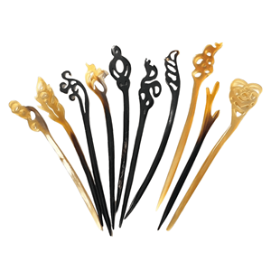 Épingles à cheveux élégantes en acétate de cellulose faites à la main, décoratives, pour usage quotidien, dans des vases blancs - Product Image 2