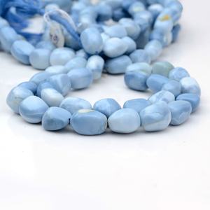 Cuentas de Ópalo Peruano Azul Natural, Lisas y Pulimentadas, con Cambio de Color, para la Fabricación de Joyas y Manualidades - Product Image 1