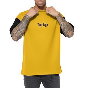 Camisetas de cuello redondo para hombre, de algodón 100%, 180 g/m², de alta calidad, ecológicas, con logotipo impreso digitalmente personalizado, de dos tonos, holgadas y transpirables, OEM. - Product Image 2