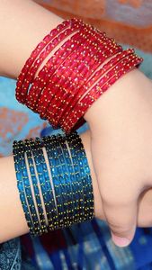 Brazaletes de boda tradicionales de la Cachemira para mujer, de aleación de cobre, hechos a medida, conjunto Chudiyan con diseño colgante - Product Image 4