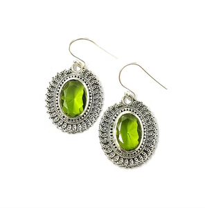 Boucles d'oreilles personnalisées en pierre de quartz péridot et argent sterling 925, idéales pour les fêtes et toutes les occasions - Product Image 3