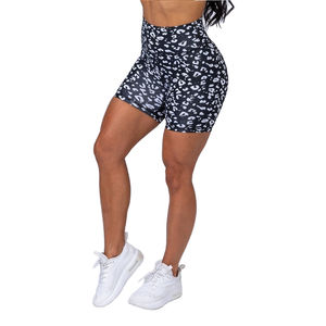 Shorts de yoga sexy pour femmes, design push-up, décontractés, athlétiques, pour la gym et la course, grandes tailles, en Spandex/Nylon, imprimés par transfert thermique - Product Image 1