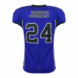 Conjunto de Uniforme de Fútbol Americano Personalizado Unisex con Cuello en V, Manga Corta, Transpirable, de Malla, 100% Poliéster, con Números de Equipo - Product Image 4
