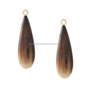 Pendientes Colgantes Artesanales de Cuerno de Búfalo de Alta Calidad, Joyería de Moda para Mujer, Certificados por IGI, Ideales para Fiestas, Hechos en India - Product Image 3