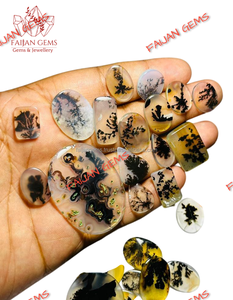 Venta al por Mayor de Gemas FAIJAN, Ágata Dendrítica Natural, Mezcla de Tamaños y Formas, Cabujones Sueltos de Alta Calidad, Certificados por Terceros - Product Image 3