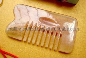 Peine de cuerno de búfalo religioso ecológico antiestático Natural al por mayor, decoración del hogar, técnica pulida, masaje del cuero cabelludo - Product Image 5