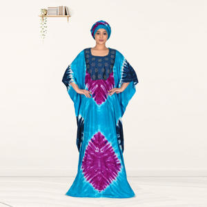 Caftán Farasha Modesto de Rayón con Contraste Bordado en el Pecho, Mangas Anchas y Silueta Fluida Maxi para Eid y Ramadán - Product Image 4