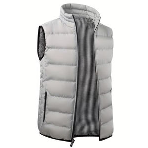 Men's Montane Breathable Cotton Vest Winter Warm Fleece Lined Stand Full Zip Sleeveless <b>Packable</b> Eco-Friendly Front Logo Gilet - Product Image 1