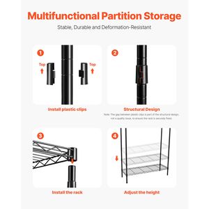 ชั้นวางของเหนือเครื่องซักผ้า 4 ชั้น ปรับระดับได้ 2 แถว พร้อมราวแขวนและตะขอ - Product Image 4