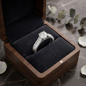 Excelente Anillo de Bodas con Diamante Redondo Real de 1.00 TCW en Oro Blanco de 14K |   Anillo de Compromiso Clásico con Diamantes para Mujer, Joyería Fina - Product Image 4