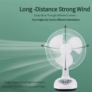 16-Inch Portable Rechargeable 9W Desktop Fan with 3M <b>Solar</b> <b>Panel</b> <b>Cable</b> 1.5M Charging <b>Cable</b> 3 Blades 6 Hours Battery Life - Product Image 4