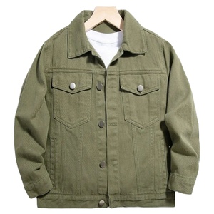 Veste en jean personnalisable pour homme, style sport urbain, avec col montant, tendance, pour l'extérieur - Product Image 1