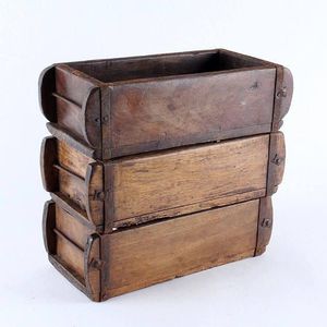 Vintage Hand Carved Wooden Decorative Object Brick Mould Antique Brick Mould Handcrafted Vintage Decorative Storage Brick Mould - Product Image 3