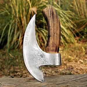 Cuchillo para Pizza Vikingo Premium de Alta Gama, Forjado a Mano, con Mango de Madera de Grado Industrial, Estilo Hacha, Regalo Ideal - Product Image 4