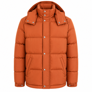 Men's Hooded Puffer Jacket Plain Dyed Custom Design Winter Quilted <b>Padded</b> Breathable <b>Waterproof</b> Outerwear - Product Image 1
