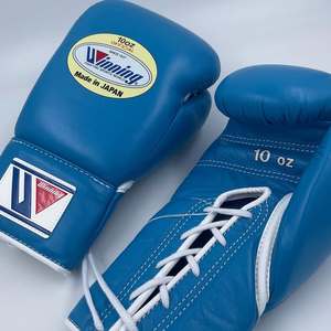 Gants de boxe Winning 14oz 16oz Argent Personnalisables à lacets avec sangle auto-agrippante Respirants Doigts entiers Cuir véritable Entraînement - Product Image 6