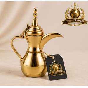 Silver And Gold Arabic Dallah <b>Coffee</b> <b>Pot</b> Premium Food Warmers And Casseroles Traditional Middle Eastern <b>Metal</b> Server Flask Kettl - Product Image 3