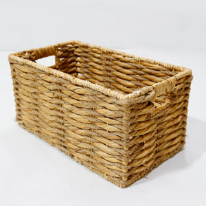 Eco-Friendly Natural Water Hyacinth <b>Woven</b> <b>Basket</b> <b>With</b> <b>Lid</b> for Storage Home Organization and Decorative Use - Product Image 6