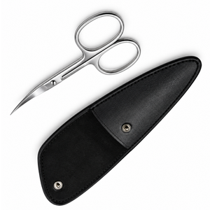 Tijeras de Manicura de Acero Inoxidable de Primera Calidad con Hoja Curva y Estuche de Cuero para un Cuidado Preciso de las Uñas, Diseño Portátil - Product Image 5