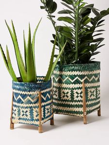 Support de plantes en rotin moderne et écologique, panier fait main en osier, porte-pot de fleurs pour la décoration intérieure, du jardin, du patio et du balcon - Product Image 4