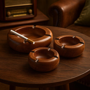 Cenicero de Madera Vintage con Tapa, Hecho a Mano, Regalo para Fumadores - Product Image 4