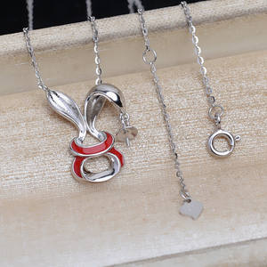 ชุดสร้อยคอเงินแท้ S925 ลายกระต่ายนำโชค พร้อมอุปกรณ์ DIY สำหรับทำสร้อยคอแบบหยดน้ำ  สำหรับผู้หญิง  ใส่ไข่มุก 6-8 มม.  จี้แฟชั่น - Product Image 3