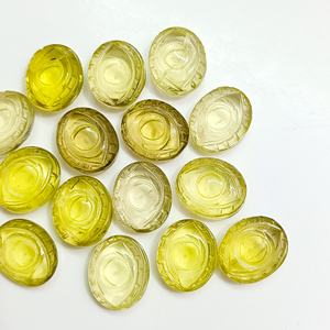 หินควอตซ์เลมอนธรรมชาติแกะสลักลายตาปีศาจสำหรับทำเครื่องประดับ ขนาด 12 มม. หินควอตซ์เลมอนรูปทรงแฟนซี ลูกปัดหินบริอเล็ตจำนวนมาก - Product Image 5