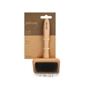 Latest Stock Arrival Dogs & Cats Daily Care Use Pet Grooming Products Beech Wood Material Sofure Slicker Brush S for Sale - Product Image 1