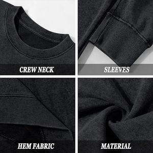 Sudadera Retro para Hombre con Efecto Desgastado, Sudadera de Estilo Vintage, Sudadera Holgada de Felpa Gruesa de Algodón, Sudadera Informal - Product Image 6