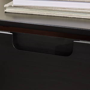 Commode moderne en teck massif de haute qualité, couleur noire, pour chambre à coucher - Product Image 4