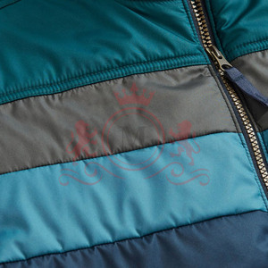 Chaqueta Acolchada para Hombre con Bloques de Color, Cuello Alto, Cierre de Cremallera, Resistente al Viento, Relleno de Poliéster, Estilo Casual para Invierno, Corte Regular - Product Image 5