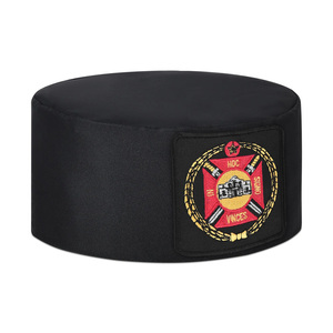 Masonic Regalia Knights Templar Regalia <b>Hat</b> - Black Ceremonial Crown <b>Cap</b> with Embroidered Patch Ceremonial <b>Hat</b> - Product Image 2