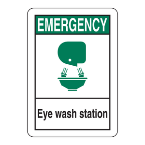Señal de Emergencia para Lavaojos Brady, Señal de Advertencia de Alta Visibilidad para Montar en la Pared para Laboratorios, Impresión UV - Product Image 1