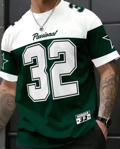 High Quality Wholesale Printed Short T-shirts Fashionable Loose Summer Unisex Sports Jerseys Custom Letter Figure - Product Image 1