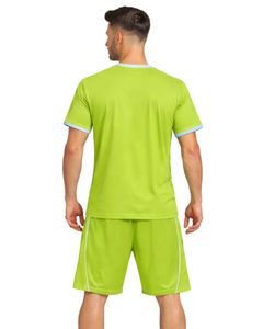 Ensemble de t-shirt et short de sport pour homme, vert néon et bleu ciel, respirant, séchage rapide, vêtements de sport, tenue de course à pied, entraînement, vêtements de sport actifs - Product Image 2