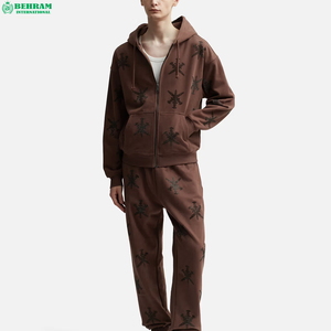 Sudadera con capucha para hombre de alta calidad, transpirable, con cremallera, corte regular, informal, para otoño, con pedrería bordada. - Product Image 1