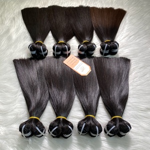Disponible Court Longueur Naturel Noir Os Droite Extensions de Cheveux Humains Pleine Cuticule Alignée Non Transformés - Product Image 4