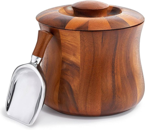 Handicrafts Wood Beverage Ice Buckets For Wine Used Sanding Champagne Wine <b>Beer</b> Ice Bucket With Scoop - Product Image 1