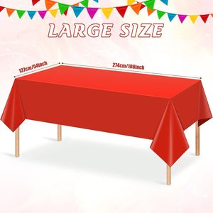 3 Pezzi di Tovaglie Rettangolari Rosse in Plastica Monouso Impermeabili per Lauree, Compleanni, Matrimoni e Anniversari - Product Image 3