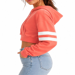 Women <b>Cropped</b> <b>Zip</b> Hoodie Casual Streetwear Soft Touch Trend Inspired Everyday Essential Premium Comfort Modern Style Lightweight - Product Image 1