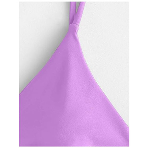 Ladies Bikini Set Longline Swim Top Two Piece Beach <b>Swimsuit</b> <b>High</b> <b>Waist</b> Bottom Stretch Quick Dry Pool Bathing Suit Summer Resort - Product Image 3