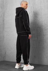 Ensemble de survêtement décontracté pour homme en coton 100% avec logo personnalisé, ensemble de sweat-shirt à capuche 2 pièces unisexe pour les sports d'hiver - Product Image 2