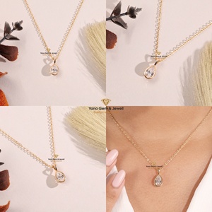 Colgante Solitario con Corte de Pera para Mujer, Regalo Perfecto, Diamante Cultivado en Laboratorio CVD de 1.00 Quilates, Claridad VVS2, Color D, Oro Sólido de 14K, Certificado IGI - Product Image 5