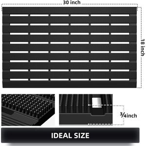 18 X 30 Inches Heavy Duty All-Weather Indoor/Outdoor Door <b>Mat</b> Non-Slip Drainage Floor <b>Mat</b> for Garage Home Entry <b>Mud</b> Coverage - Product Image 2